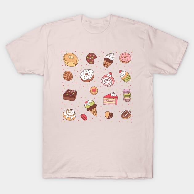 Cute sweet desserts T-Shirt by Yarafantasyart